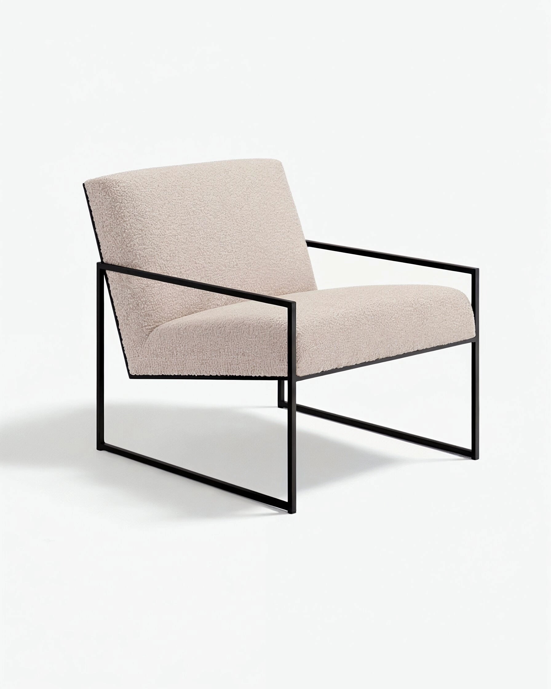Kent Armchair - Black - Greige bouclé